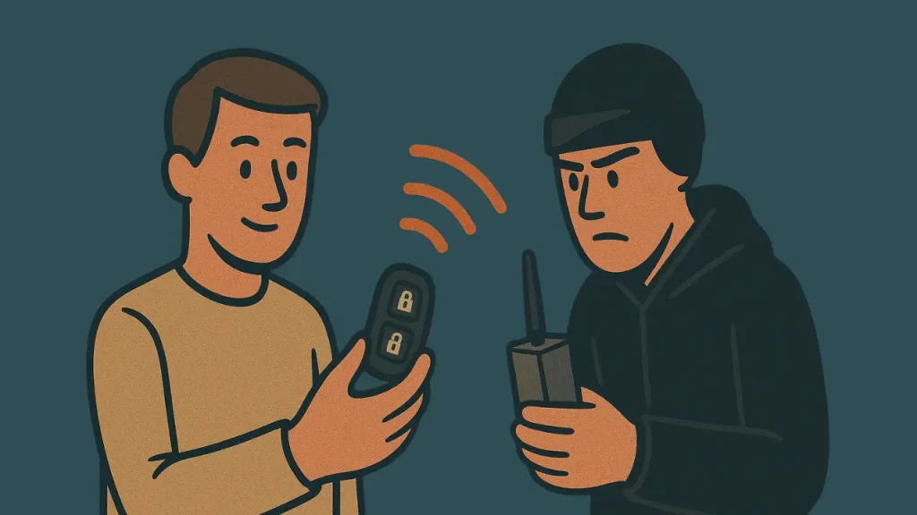 car thief relay signal from a key fob